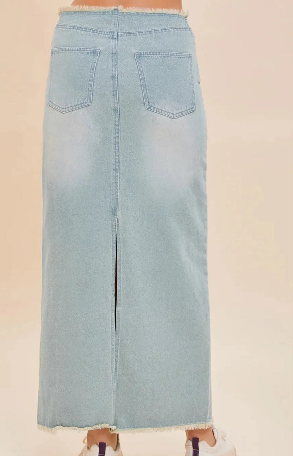 Distressed hem Denim