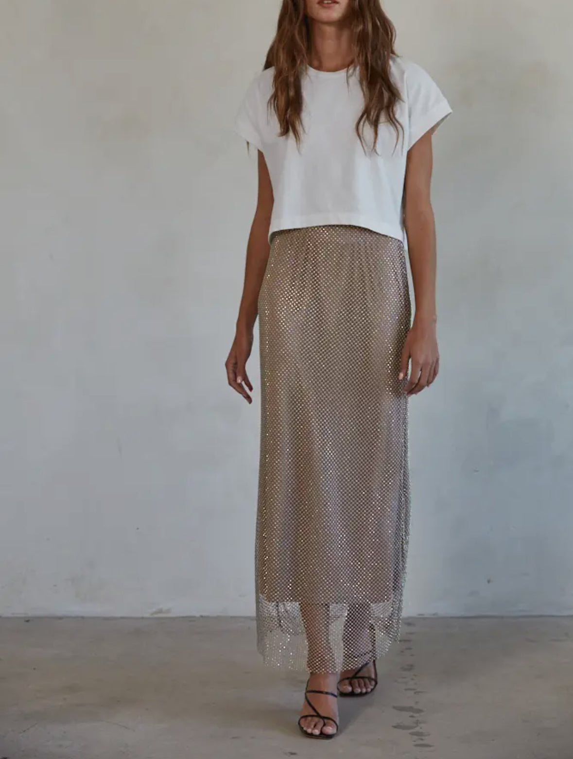 Tan Mesh skirt