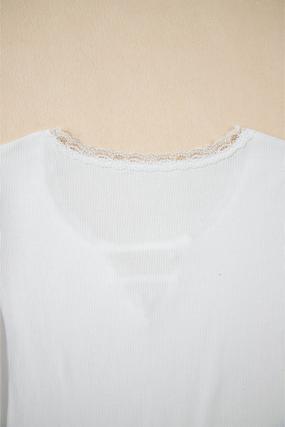 White Lace Slim Fit Tee