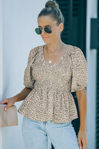 Floral Puff Sleeve Top