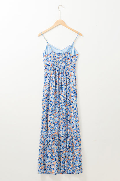 Sky Blue Floral Maxi Dress