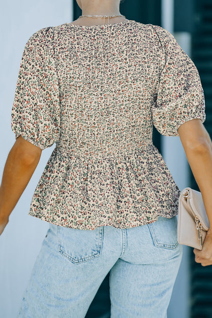 Floral Puff Sleeve Top