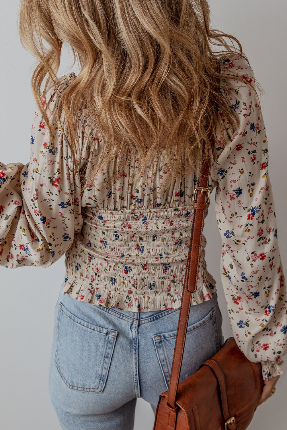 Beige Floral Blouse