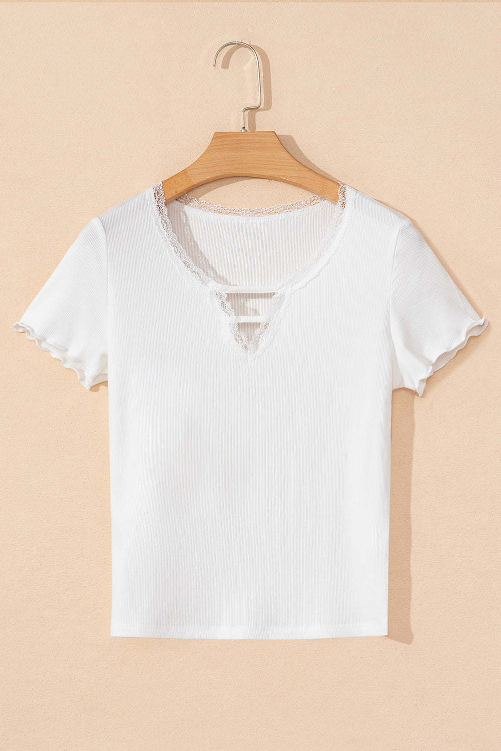 White Lace Slim Fit Tee