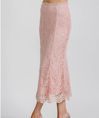 Eyelet Maxi skirt PINK