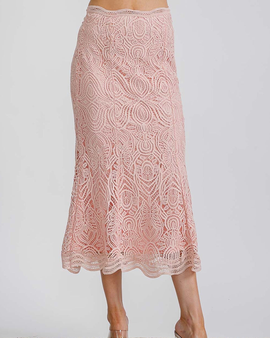 Eyelet Maxi skirt PINK