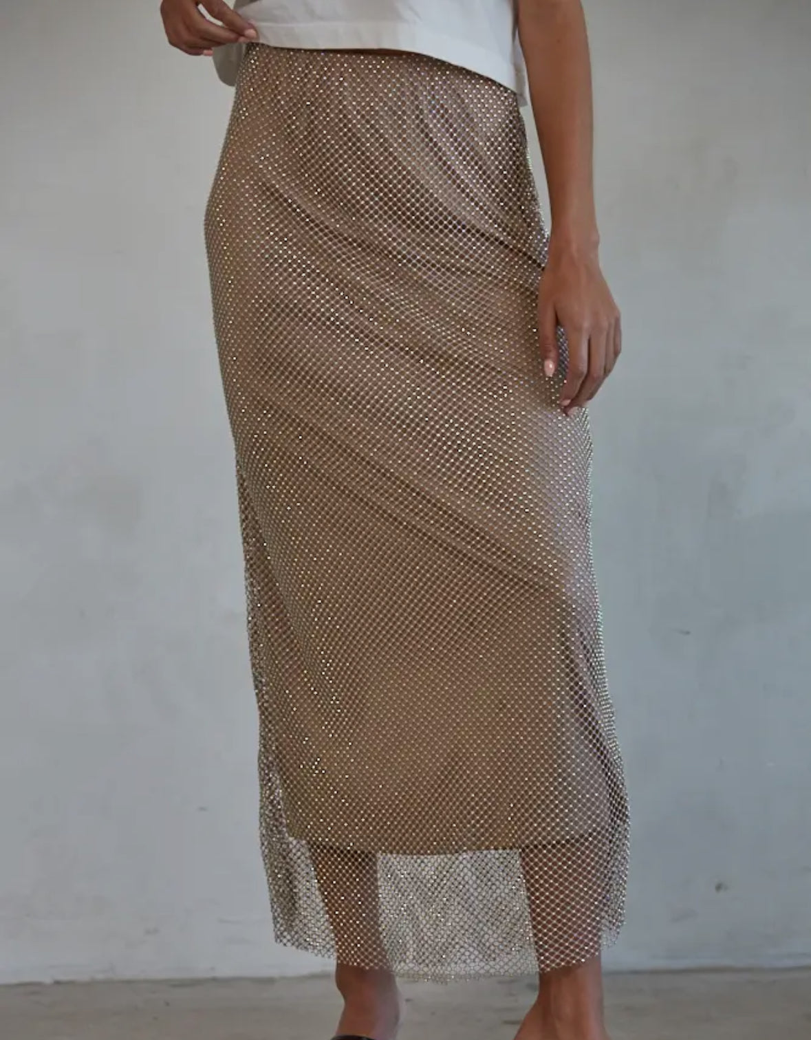 Tan Mesh skirt