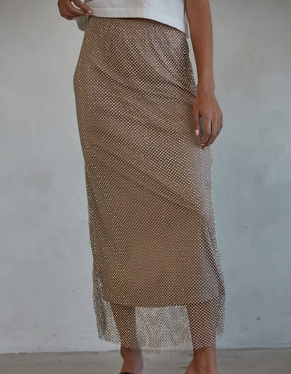 Tan Mesh skirt