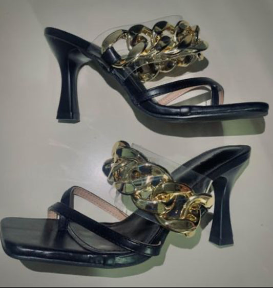 Chain heeled sandals