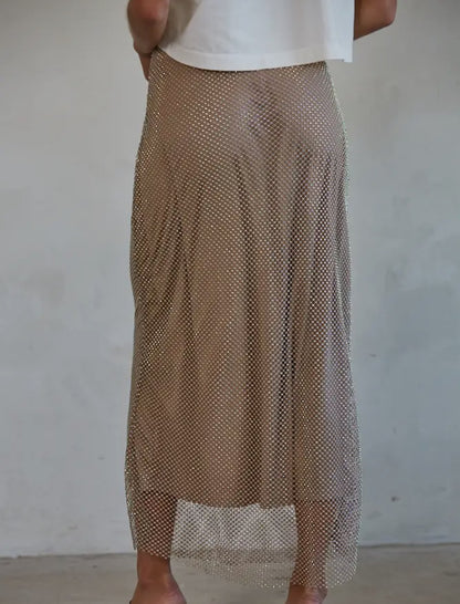 Tan Mesh skirt