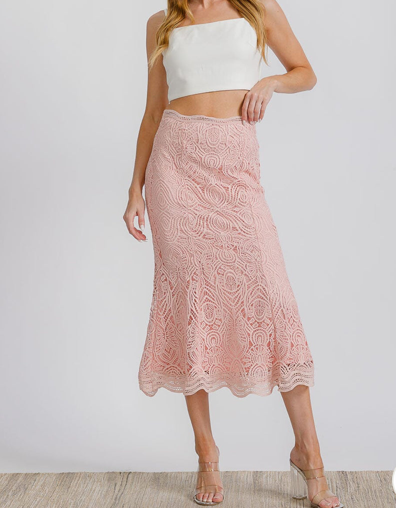 Eyelet Maxi skirt PINK