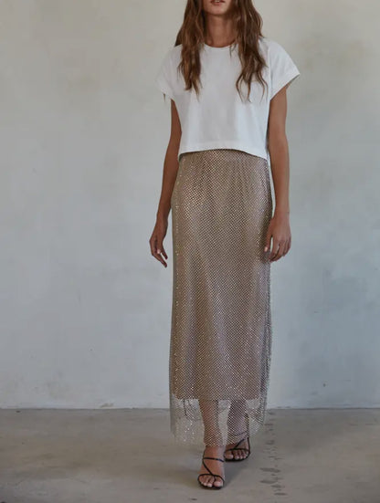 Tan Mesh skirt
