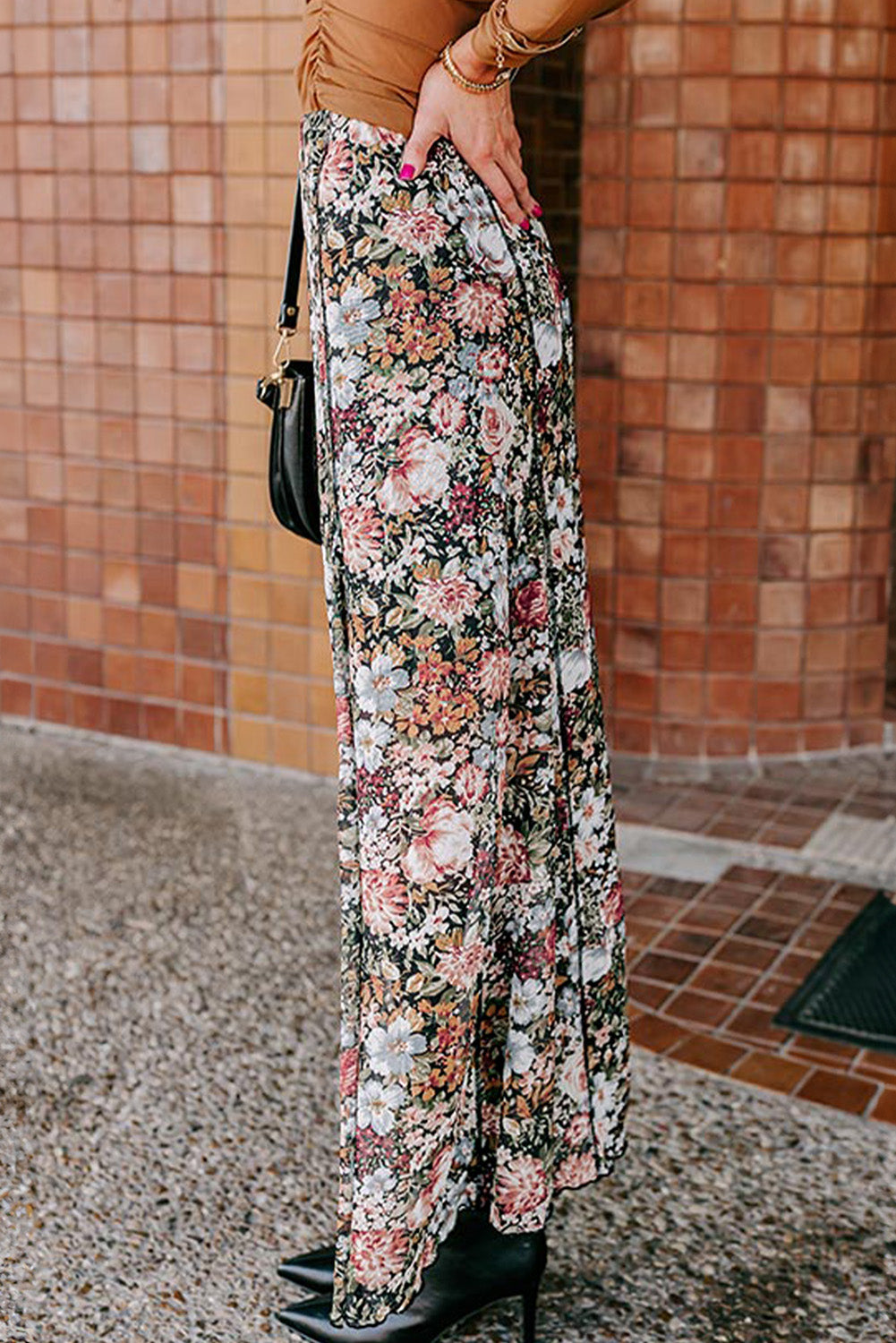 Brown Floral Skirt