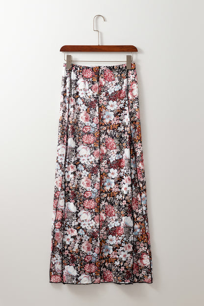 Brown Floral Skirt