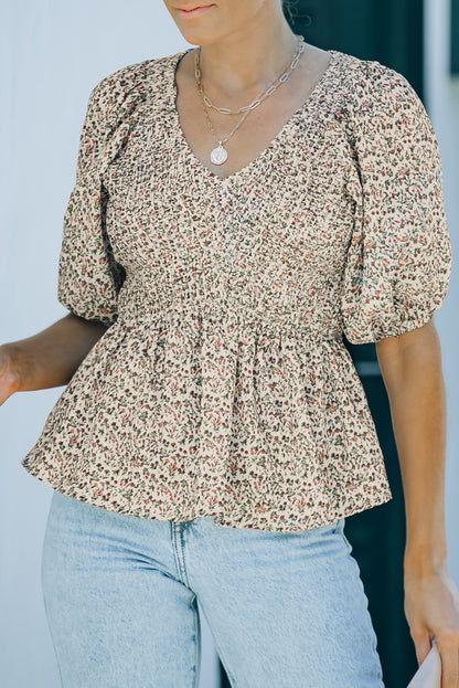 Floral Puff Sleeve Top