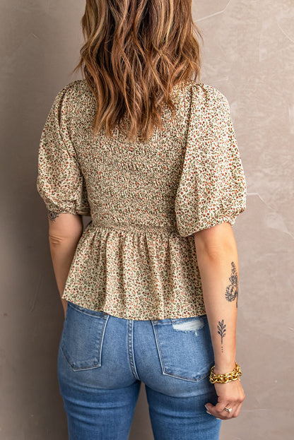 Floral Puff Sleeve Top