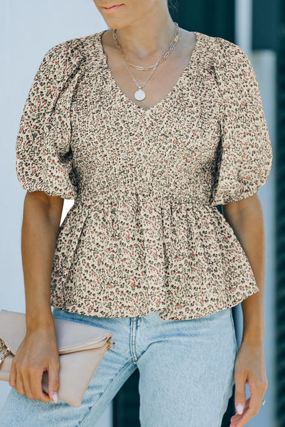 Floral Puff Sleeve Top